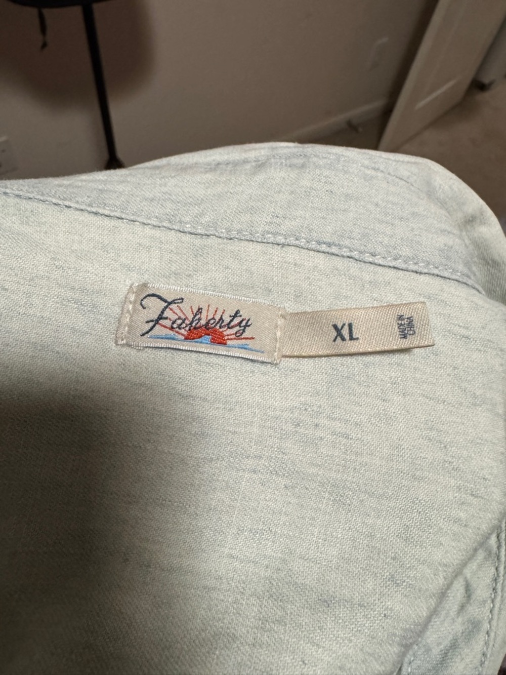 Faherty Breeze Lyocell Linen Shirt Dress Icy Blue Oversized Sz XL NWOT - Picture 9 of 10